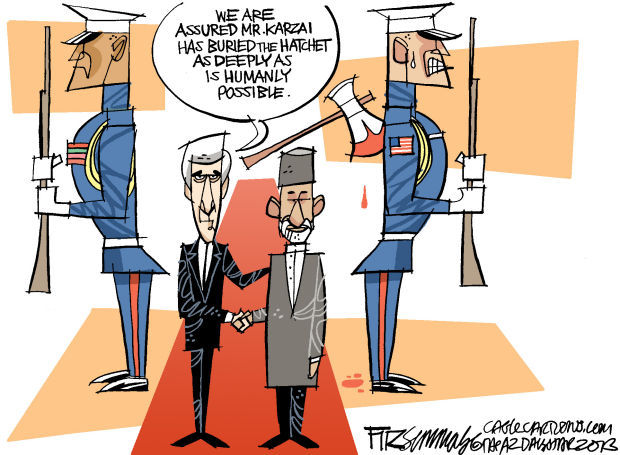 Daily Fitz Cartoon: Pulling the Afghan rug out from under...
